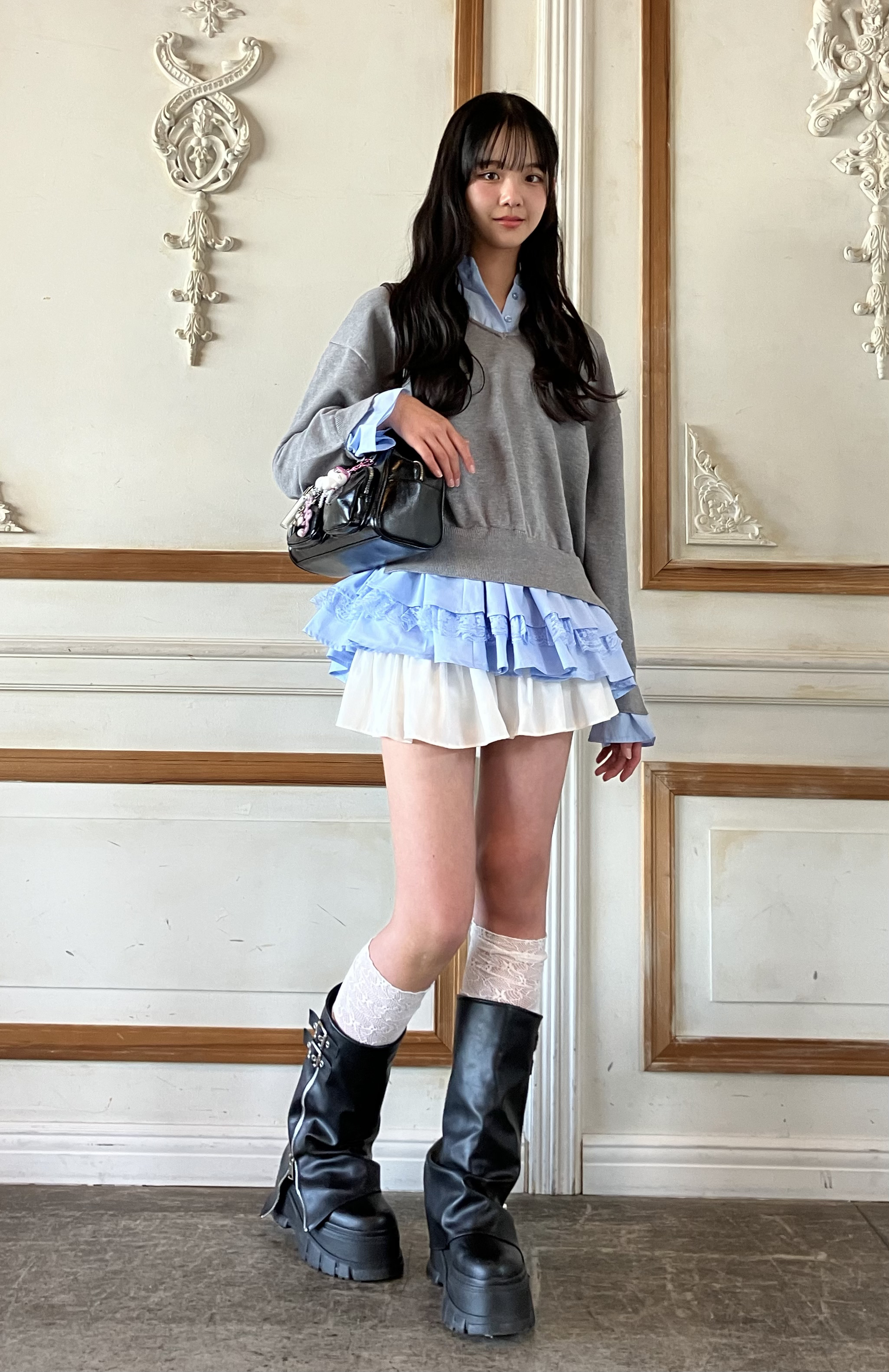 女の子服 山盛り ナイスクラップのシャツワンピが主役のロマンティックコーデ♡【プチ
